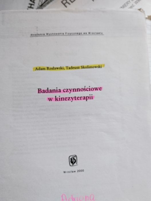 Badania czynnościowe w kinezyterapii. Podręcznik dla studentów