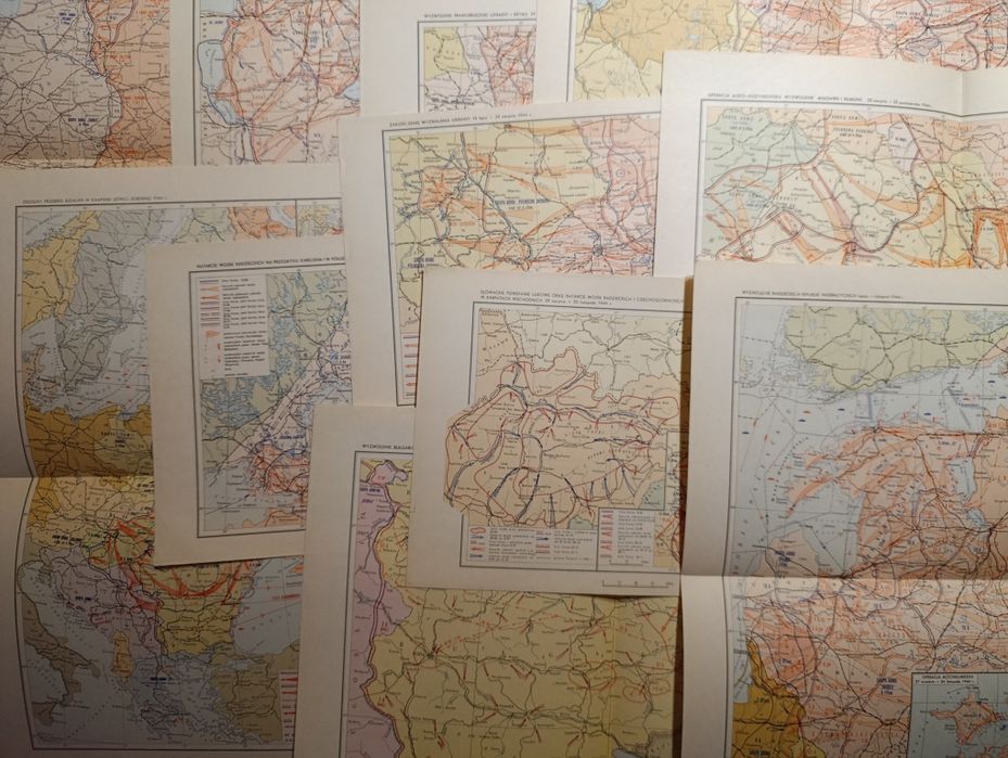 Zestaw 24 mapek -  II wojna światowa