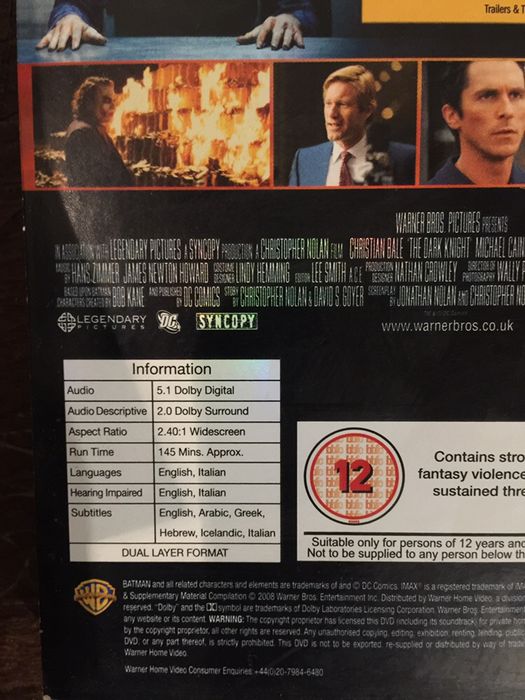 DVD Batman - The dark Knight ed. Especial