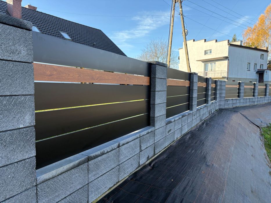 Brama Wjazdowa Przesuwna Palisadowa Aluminiowa  Wymiar Panelowa Furtka