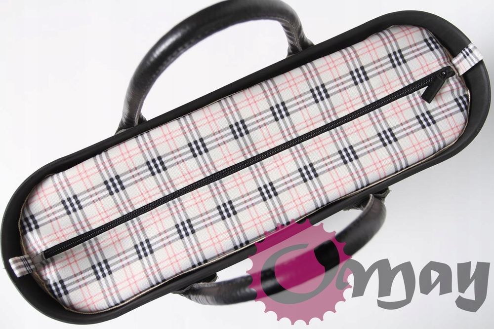 organizer do OBAG STANDARD krata elegancka beżowo-czerwono-czarna OMAY