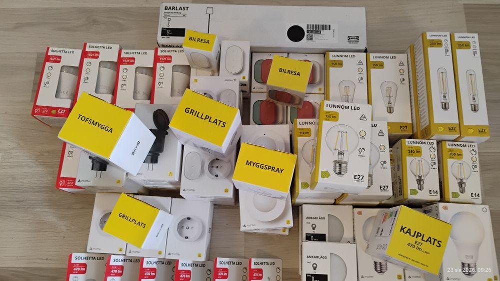 Przełączniki Wtyczki Żarówki IKEA Zestaw Mega