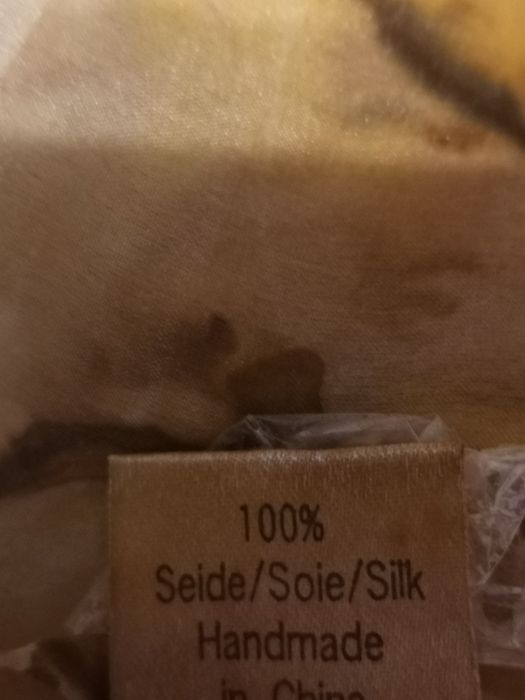 Artys Handmade chusta, apaszka 100% Silk, odcienie brązu