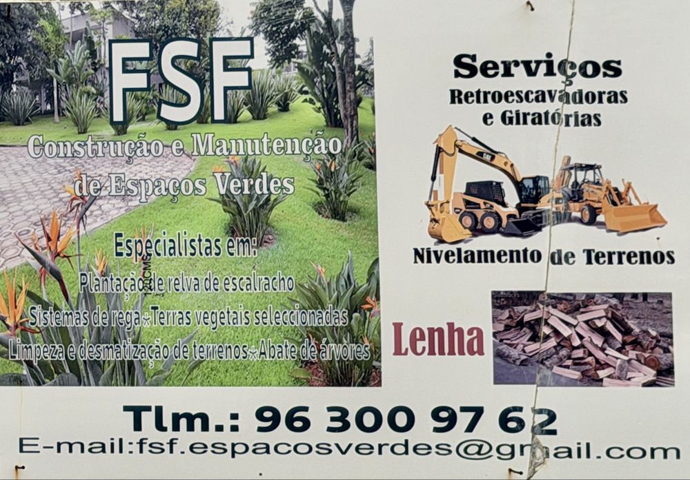 Limpeza de Terrenos, Escavações  e Jardins