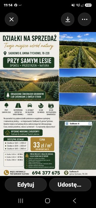 Sprzedam działke