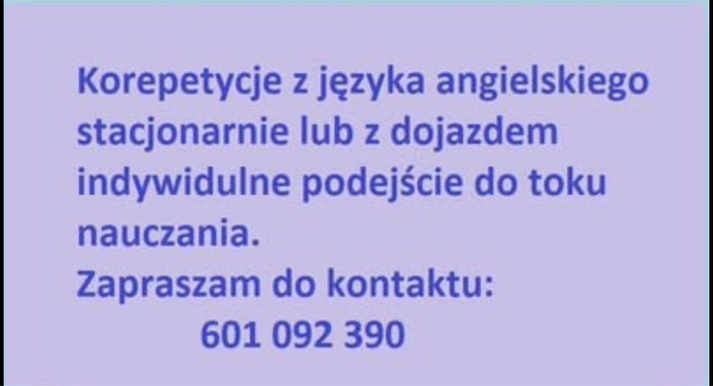 Korepetycje z jezyka angielskiego