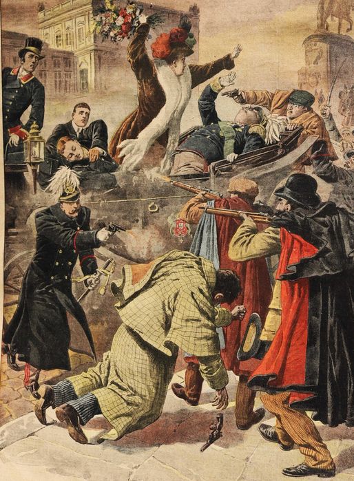 O Regicídio ilustração do Le Petit Journal,  1908
