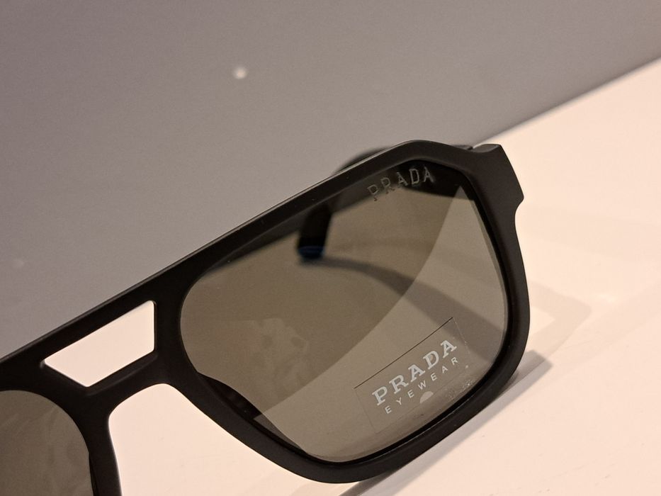 *PRADA męskie nowe okulary przeciwsłoneczne czarne polaryzacyjne