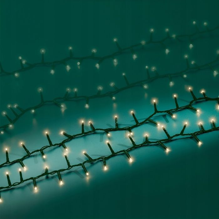 lampki choinkowe światełka ciepłe białe 2000 led 45 m ip44 zew/wew compact