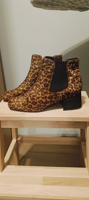 Botki sztyblety w panterkę, rozmiar 41