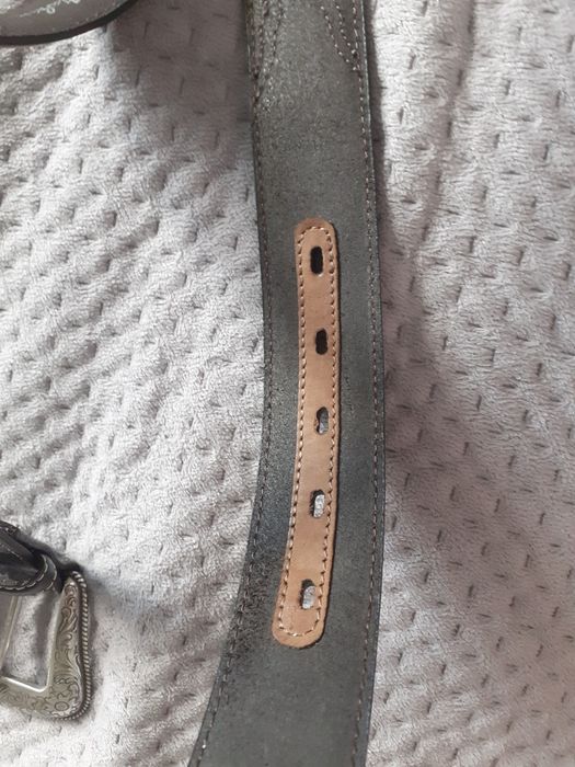 Skórzany pas do spodni Larry Mahan 114/124 myśliwski kowbojski