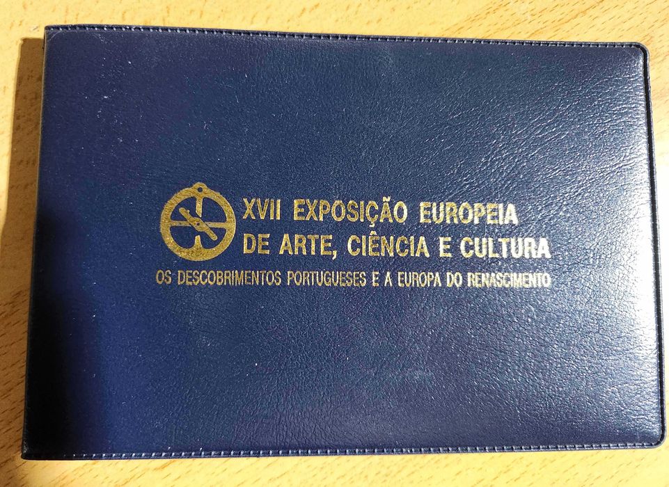 Carteira de 3 moedas prata,XVII Expo Europeia Arte,Ciência e Cultura