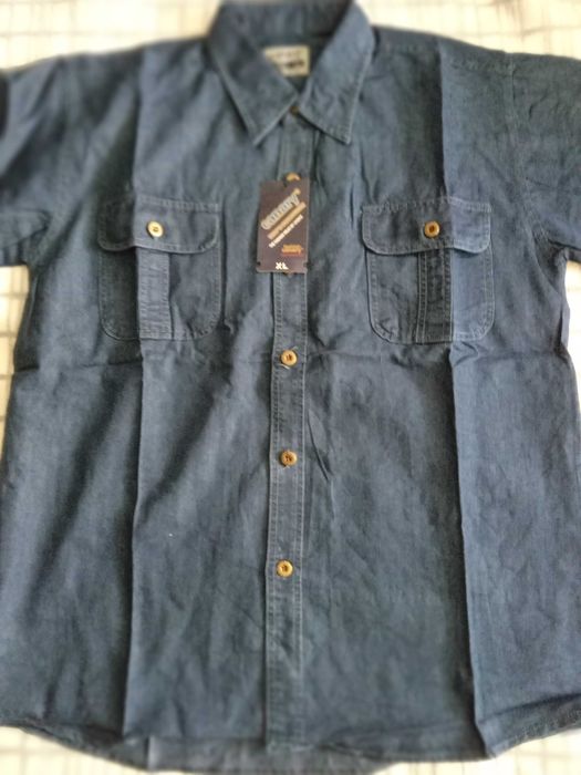 Koszula męska jeans nowa XL krótki rękaw