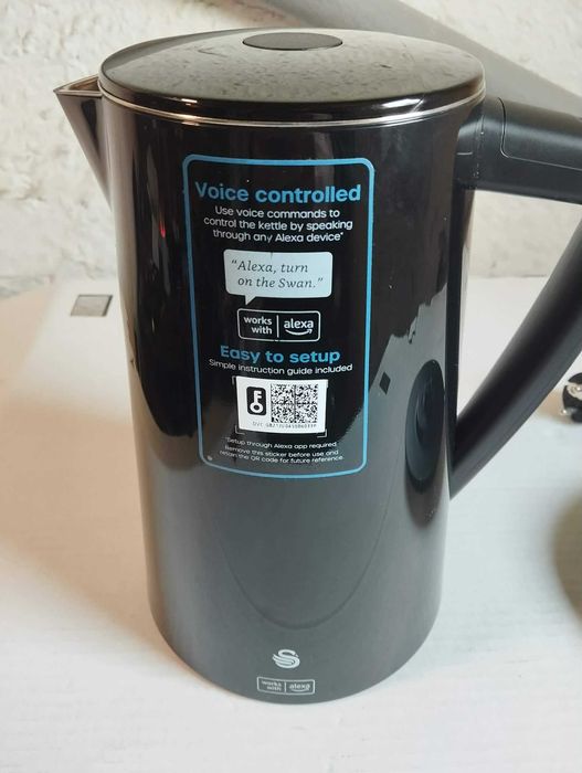 Czajnik Elektryczny Smart WiFi Alexa Swan 1.5L Czarny