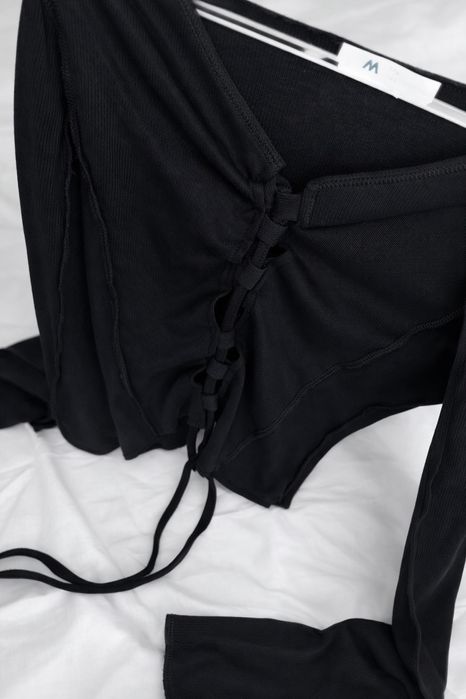 Топ Y2k Чорний Відкритий