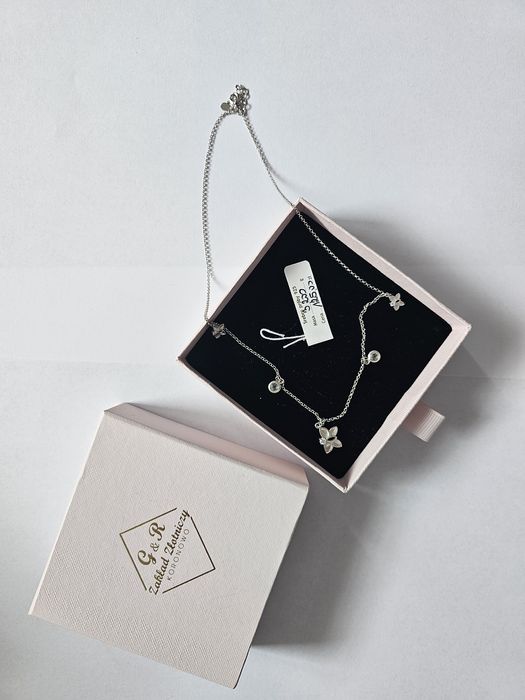 Naszyjnik z motylkami srebro 925 Zakład Złotniczy Koronowo