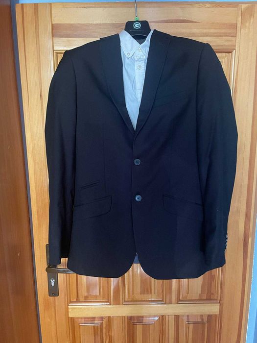 Garnitur guittard czarny slim jak nowy + koszula