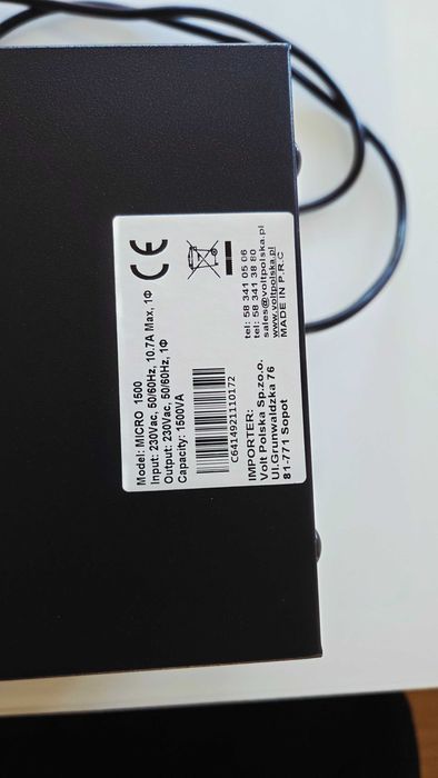 Zasilacz Awaryjny UPS Volt Polska Micro 1200VA 720W AGM 2x7Ah