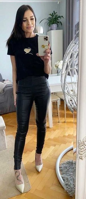 T- shirt serce czarny S/M oraz M/L