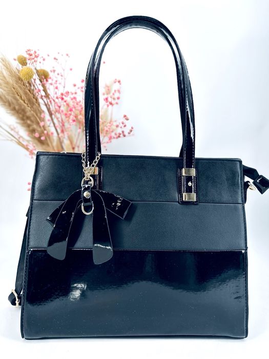 Nowa torebka damska a4 hit ! lakierowana shopperka czarna