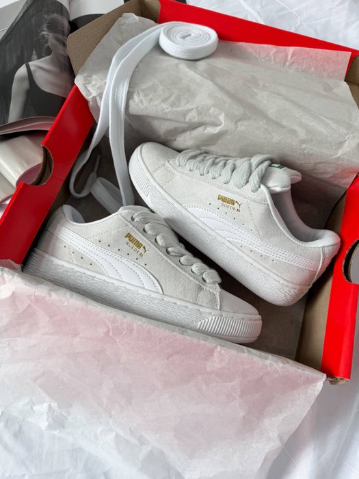 Жіночі кросівки Puma Suede XL Grey White пума суеде сірі білі