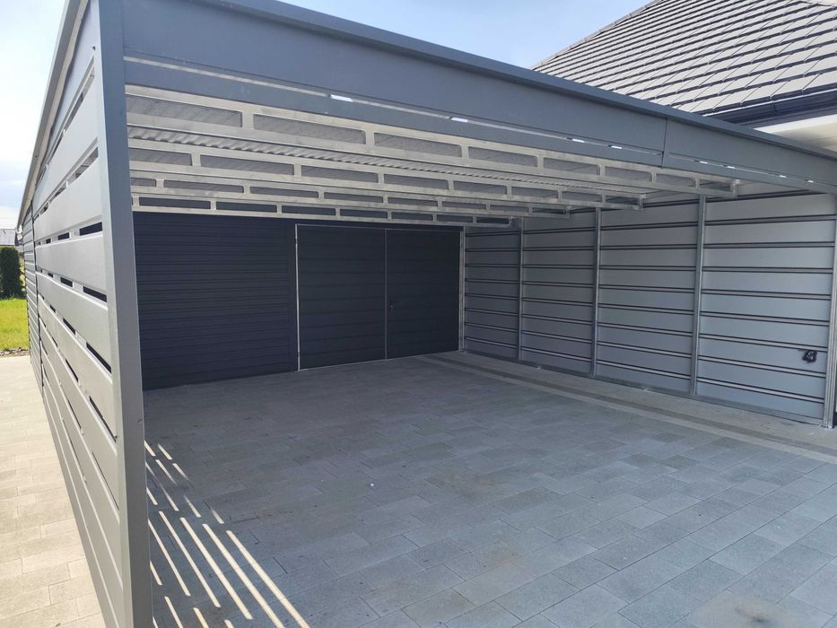 Nowoczesna wiata ,carport , konstrukcje stalowe