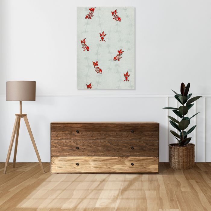 Obraz 70x100cm Seamless Gold Fish, Bijutsukai Japoński Vintage