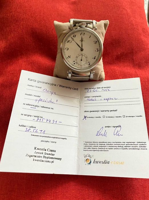 Omega Pasówka zegarek swiss made 1938 bransoleta mesh  Gwarancja serwis