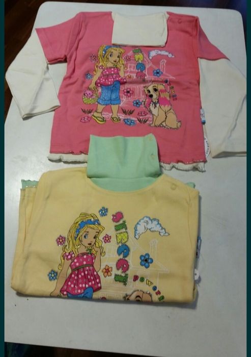 Гольф для девочки теплый одежда водолазка кнопки застежка 1 - 2 года