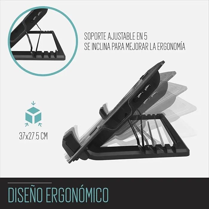 Suporte para computador portátil 17" com sistema de refrigeração e  ângulo de visão