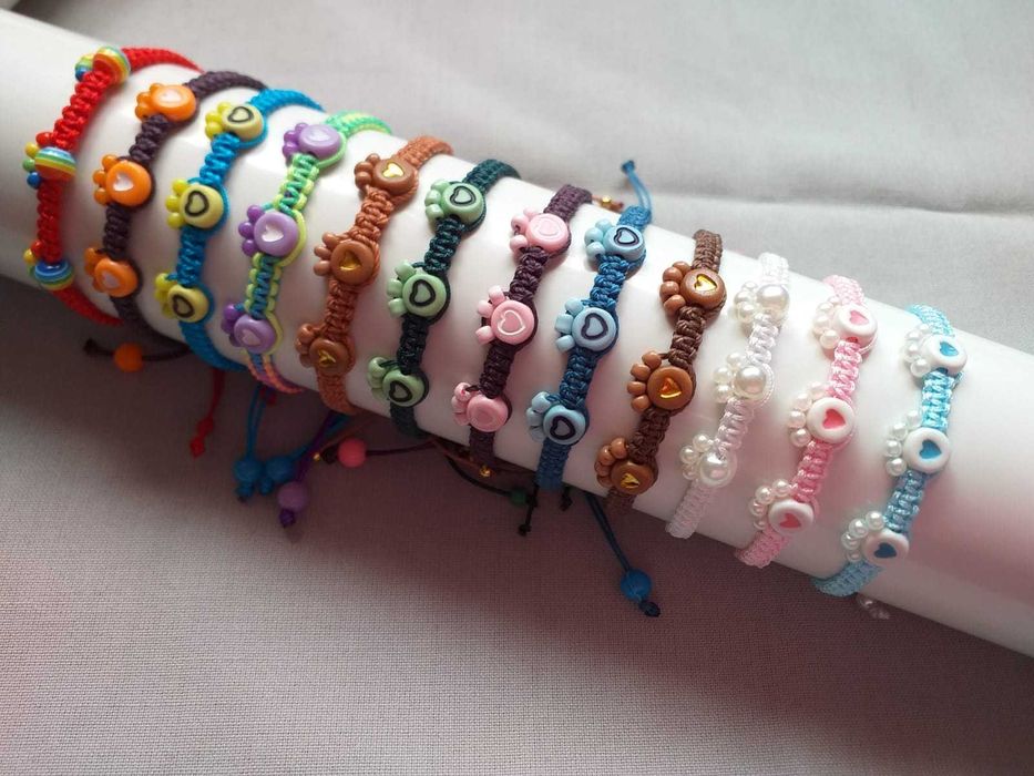 12 Pulseiras Patinha de Pet em diversas cores