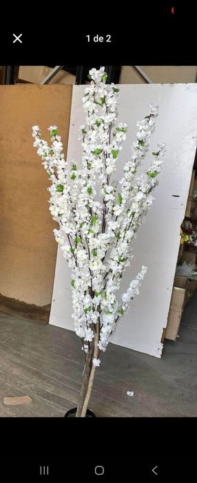 Flores de cerejeiras brancas de excelencia 190 cm artificiais
