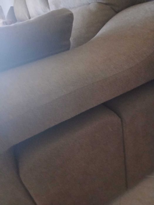 Sofá 3 lugares com inclinação de costas e  apoio de pernas + Chaise-longue +2 puffs