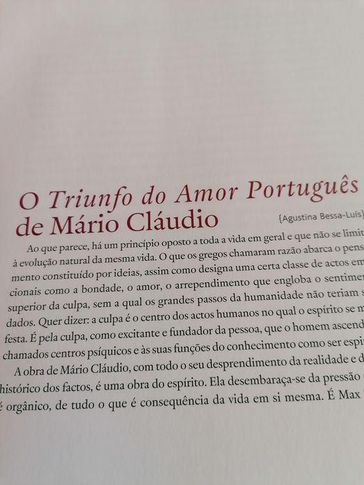 Livro : Triunfo do Amor Português, Mário Cláudio