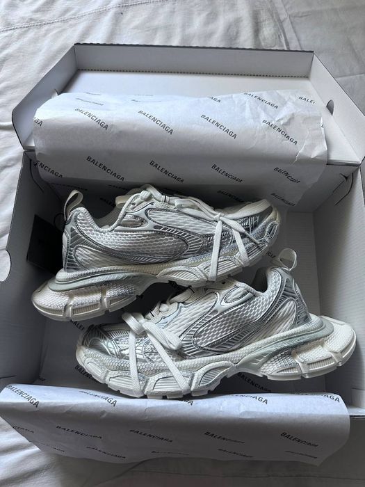 Balenciaga 3XL White Silver трендові кросівки баленсіага  на платформі