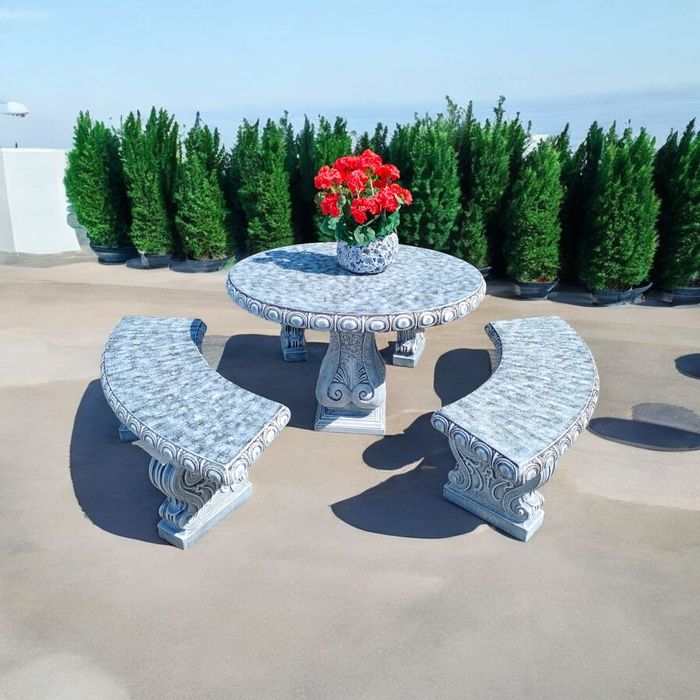 Betonowe meble ogrodowe tarasowe komplet ogrodowy zestaw ogrodowy stół