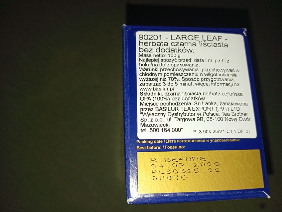 Herbata kingsleaf large leaf opa 100 g