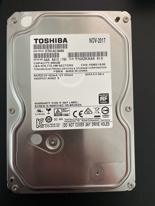 Жорсткий диск Toshiba DT01ACA050 – 500GB
