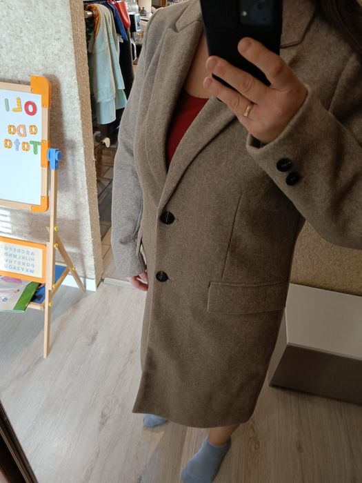 Płaszcz beżowy ciemny Sinsay xl