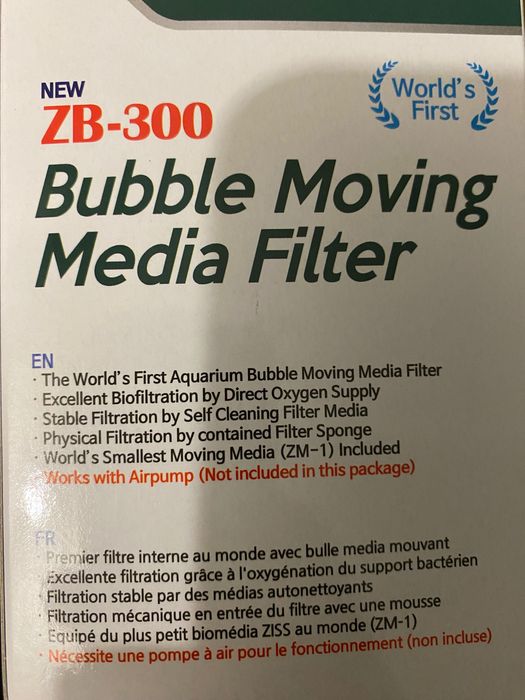 Filtro interno aquário Ziss 300 bubble moving média
