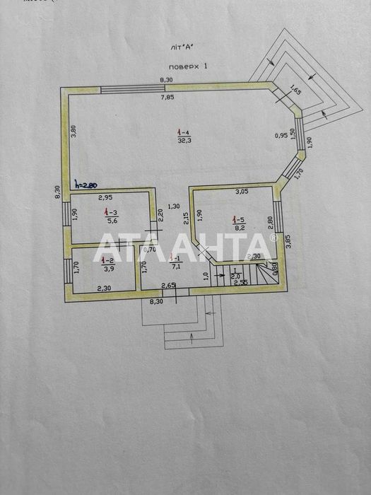 Дом 115 кв. новой постройки 2-х этажный,  в селе Фонтанка.