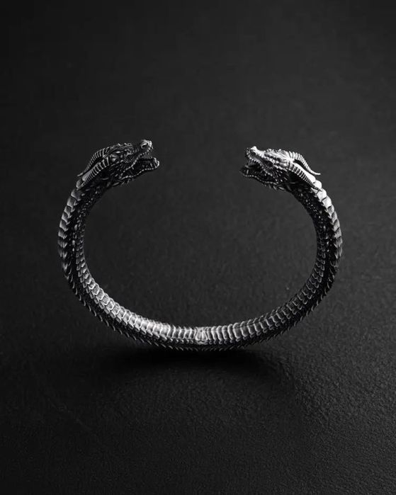 Срібний браслет KAMPF DER DRACHEN з драконами