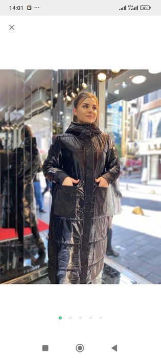 Пальто пуховик довгий жіночий Турція стрази тінсулейт 48-52р