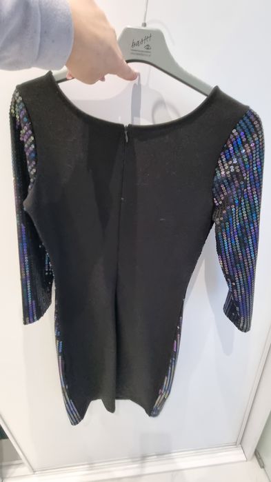 Sukienka cekiny sylwester wesele rozm. S zamek