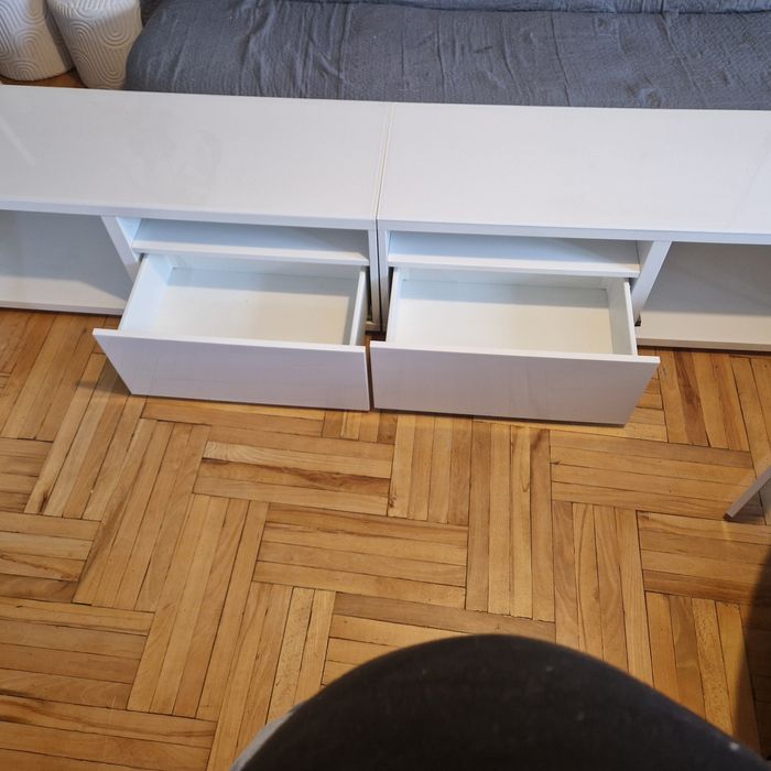 Szafka rtv biała ikea besta