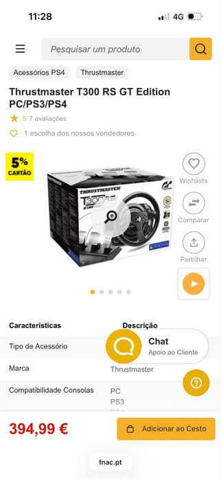 Volante thrustmaster T300 RS GT como novo