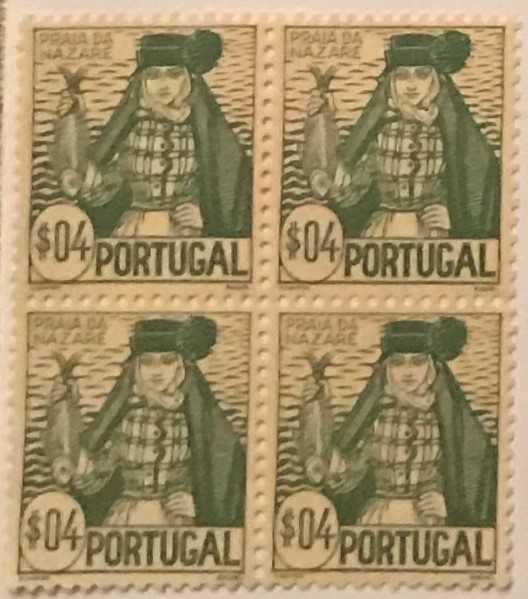 Quadra de selos novos sem goma de $04 - Costumes Portugueses - 1941