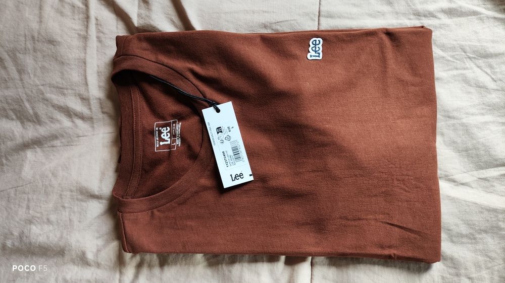 Lee brązowy kasztanowy t-shirt rozm L
