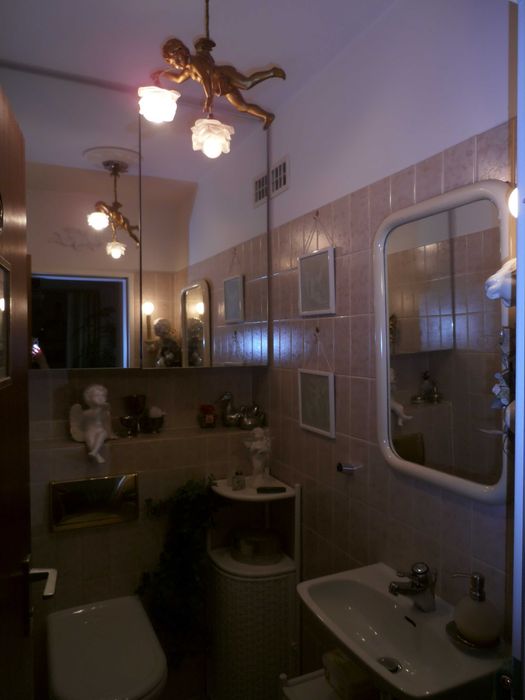 Candieiro Anjo de bronze antigo