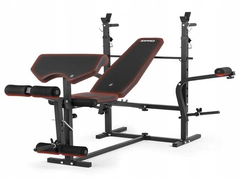 Funkcjonalna Ławka Prosta  2w1 Zipro + Regulowane Stojaki - do ćwiczen